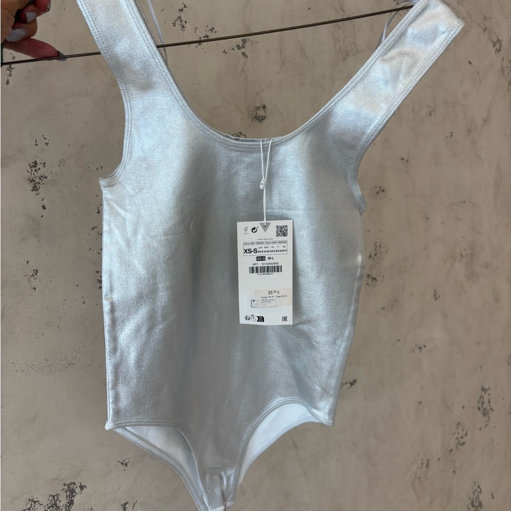 Zara Silver Bodysuit